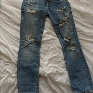 True Religion Light Blue Distressed Jeans